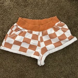 Urban Outfitters burnt orange checkered shorts